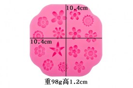 Molde silicona 15 flores surtidas